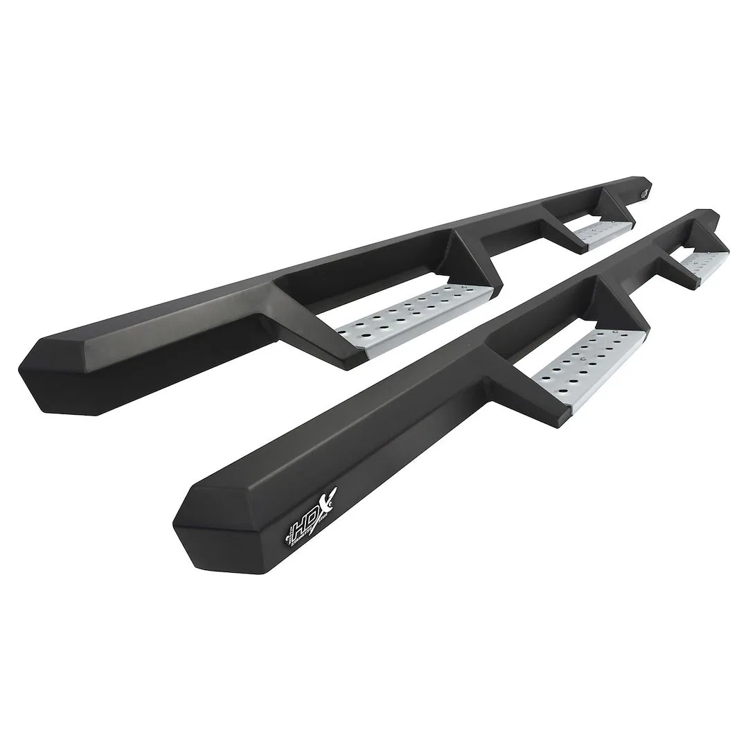 56-142352 – WESTIN Nerf Bar, With Drop Down Steps 3 Inch Square Straight Textured Powder Coat Black Stainless Steel W...